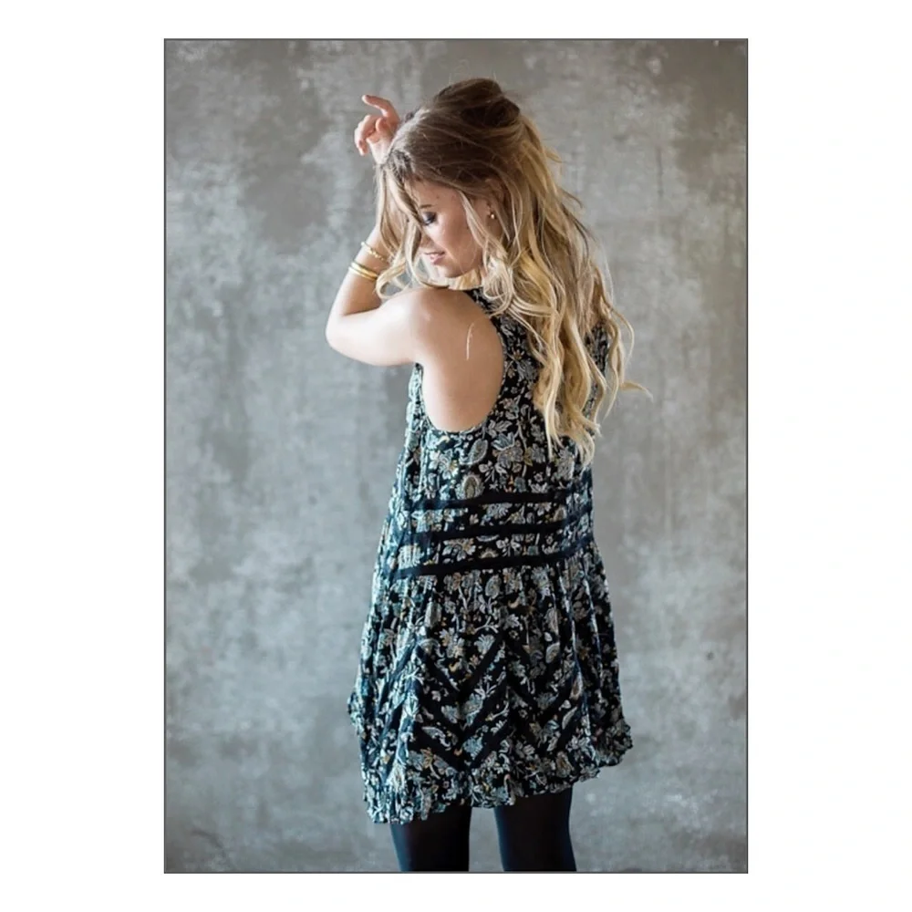 Free People Lace Trapeze Floral Slip Dress Size XS - Picture 2 of 5